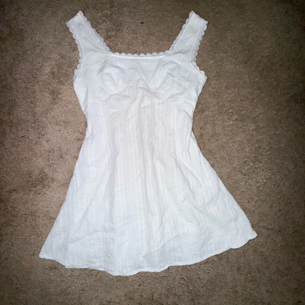 Chic White Lace-Accented Dress